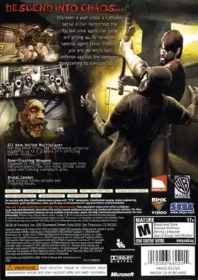 Condemned 2 Bloodshot (USA) box cover back